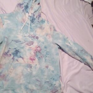 Hollister, medium, blue tye-dye hoodie